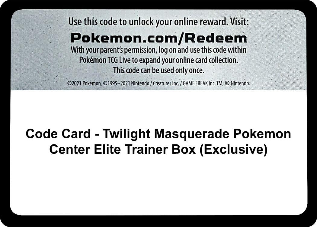 Image for Code Card - Twilight Masquerade Pokemon Center Elite Trainer Box (Exclusive) - Pokemon