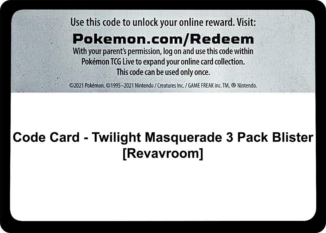 Image for Code Card - Twilight Masquerade 3 Pack Blister [Revavroom] - Pokemon
