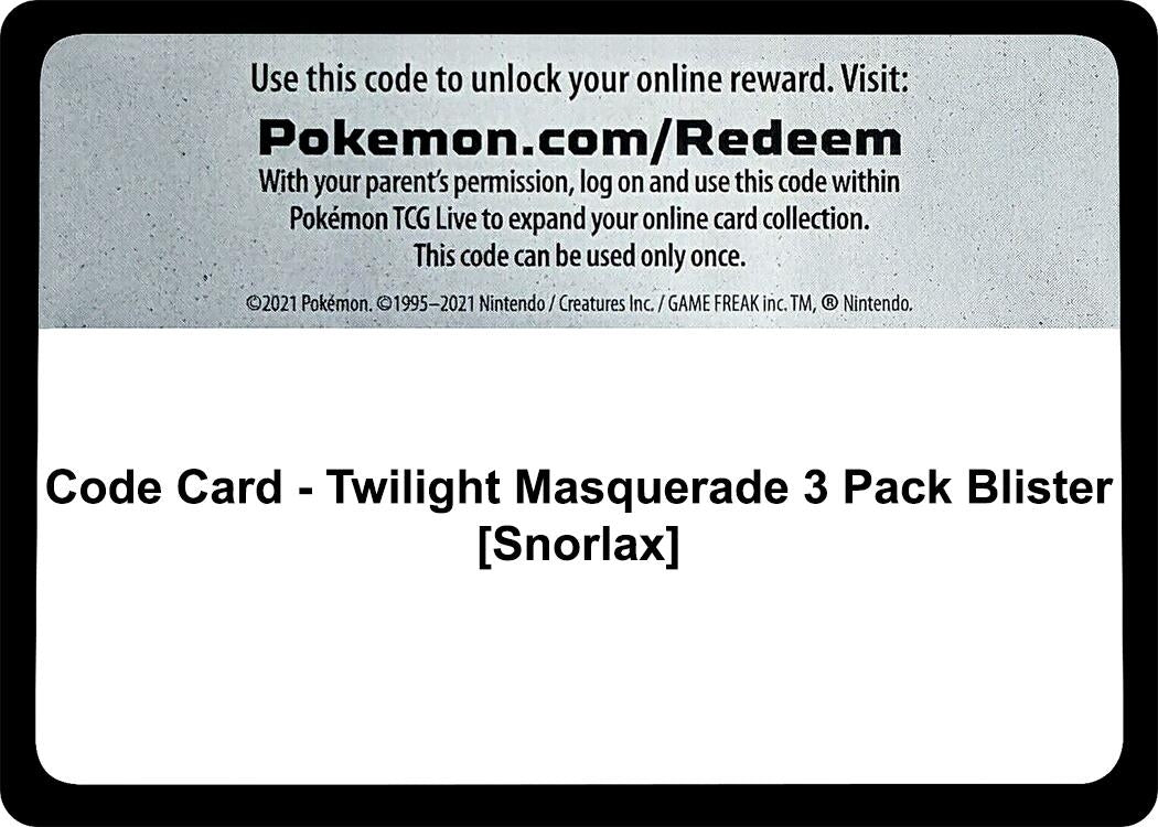 Image for Code Card - Twilight Masquerade 3 Pack Blister [Snorlax] - Pokemon
