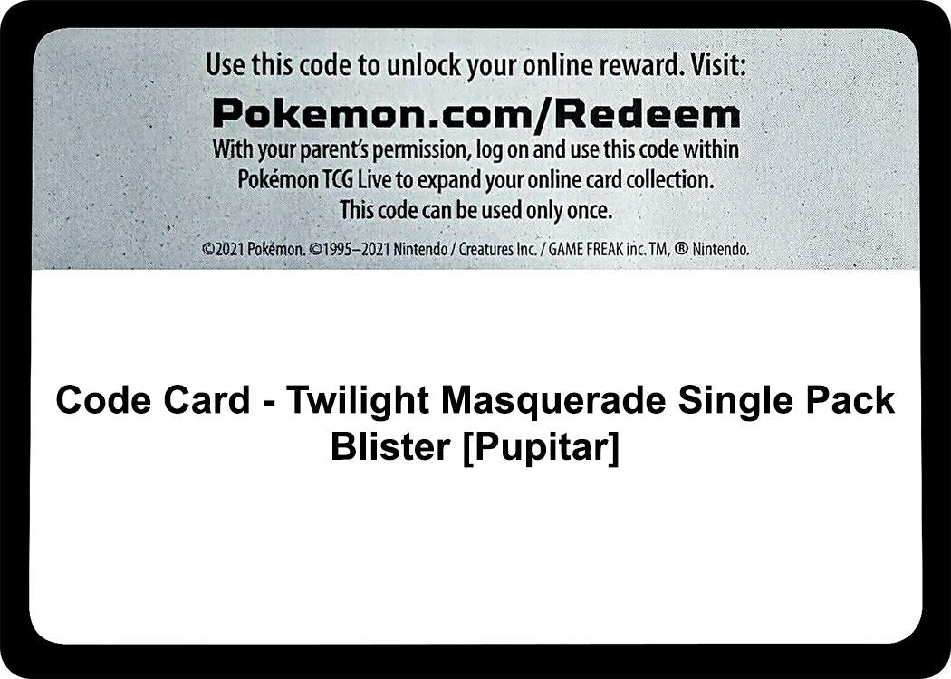 Image for Code Card - Twilight Masquerade Single Pack Blister [Pupitar] - Pokemon