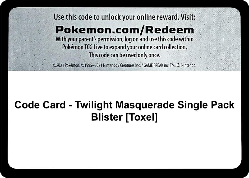 Image for Code Card - Twilight Masquerade Single Pack Blister [Toxel] - Pokemon