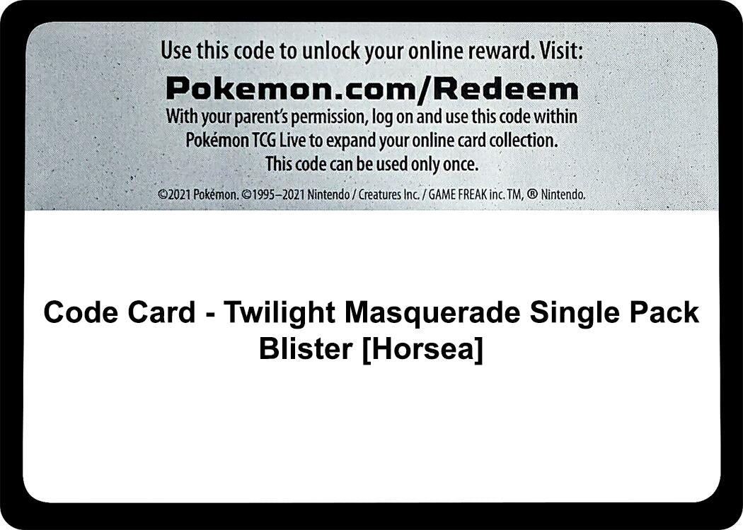 Image for Code Card - Twilight Masquerade Single Pack Blister [Horsea] - Pokemon