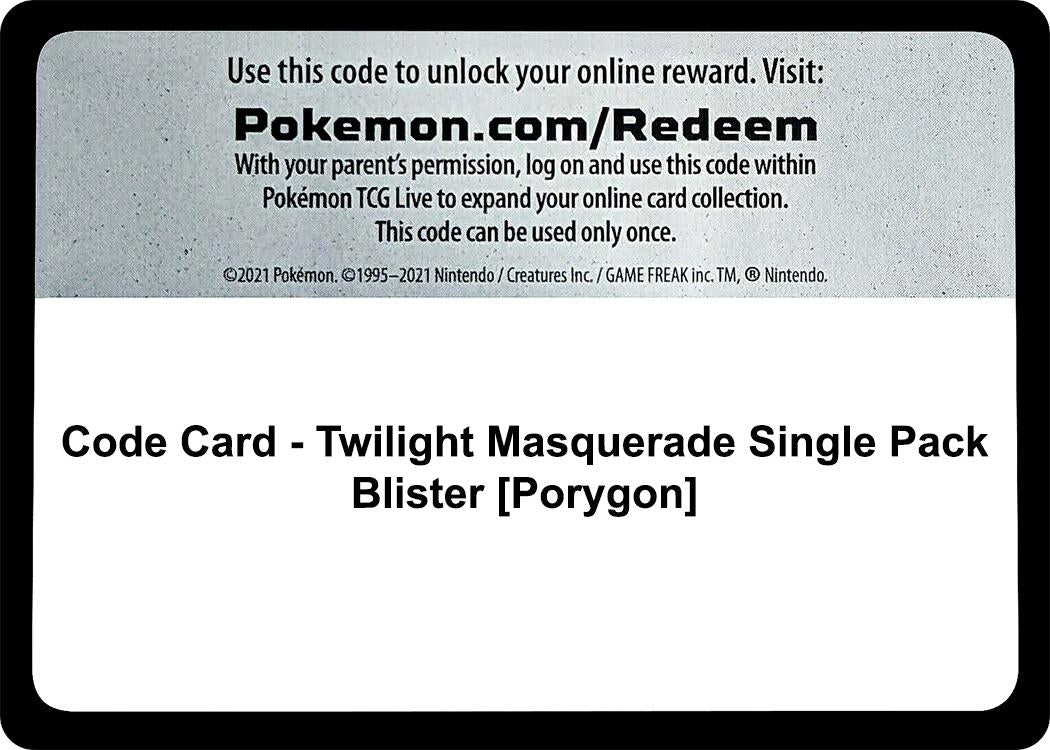 Image for Code Card - Twilight Masquerade Single Pack Blister [Porygon] - Pokemon