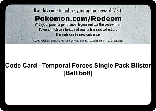 Image for Code Card - Temporal Forces Single Pack Blister [Bellibolt] - Pokemon