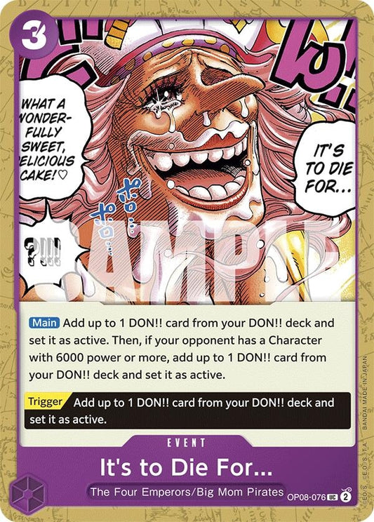 Image for It's to Die For - One Piece Card Game