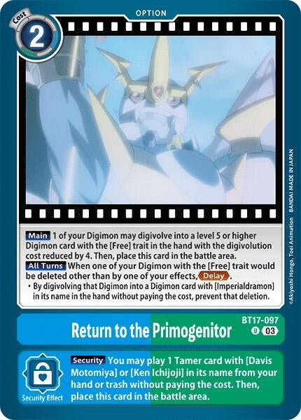 Image for Return to the Primogenitor - Digimon Card Game