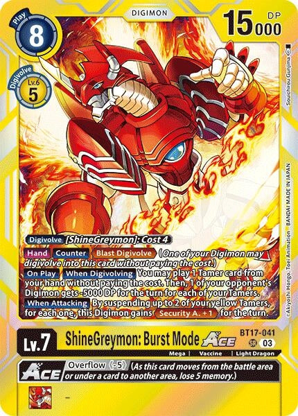 Image for ShineGreymon: Burst Mode ACE - Digimon Card Game