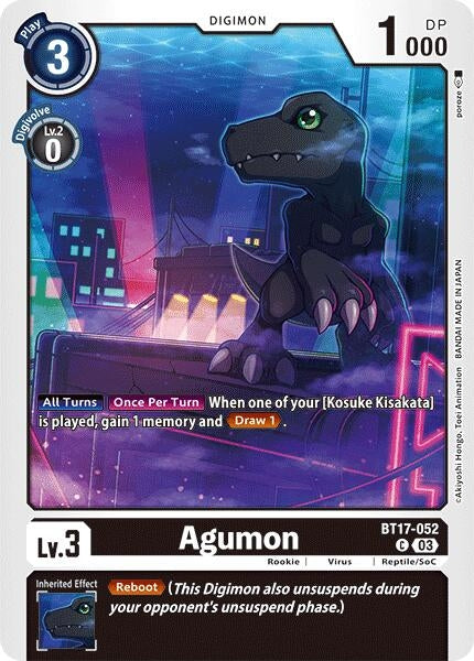 Image for Agumon - BT17-052 - Digimon Card Game