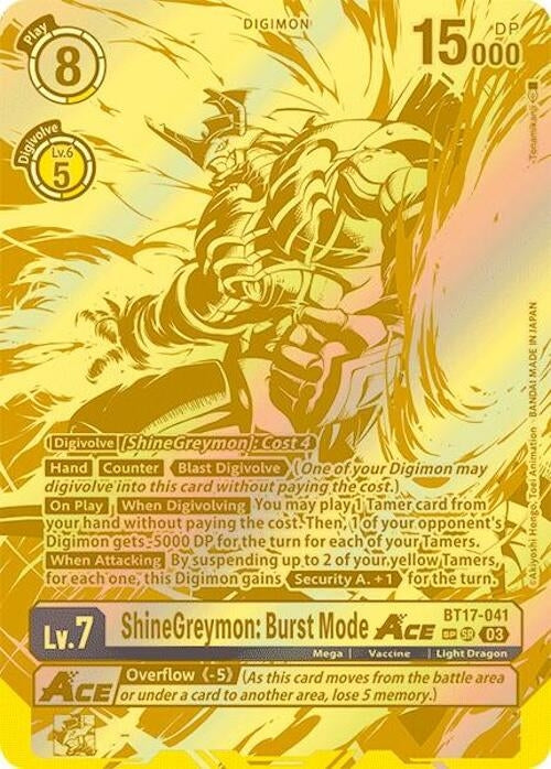 Image for ShineGreymon: Burst Mode ACE (Textured) - Digimon Card Game