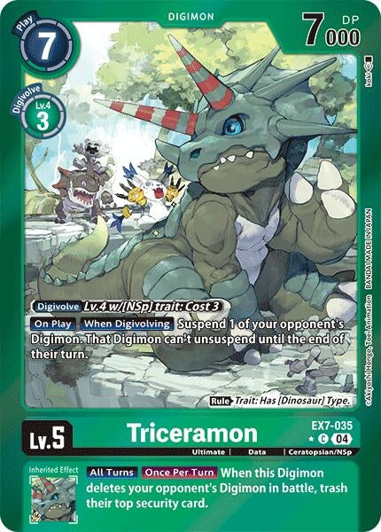 Image for Triceramon (Foil) - Digimon Card Game