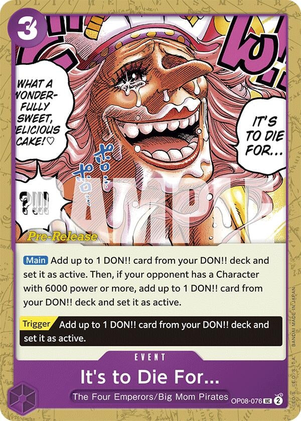 Image for It's to Die For - One Piece Card Game