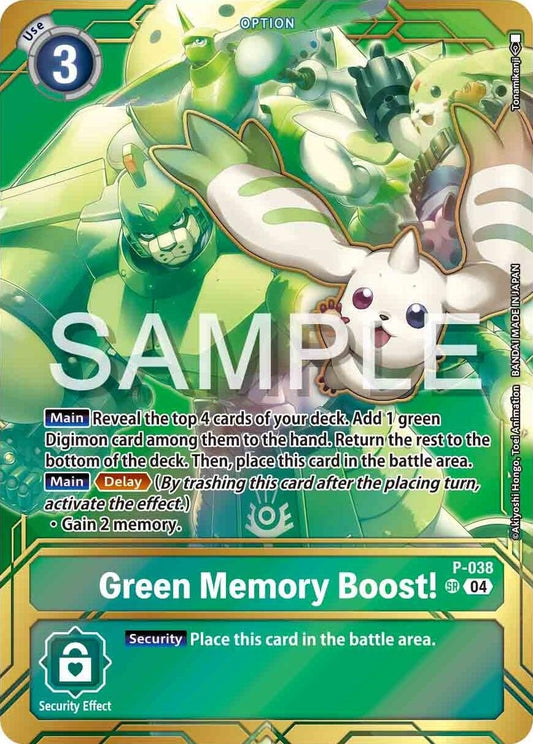 Image for Green Memory Boost! - P-038 (Premium Card Collection - Memory Boost! Set) - Digimon Card Game