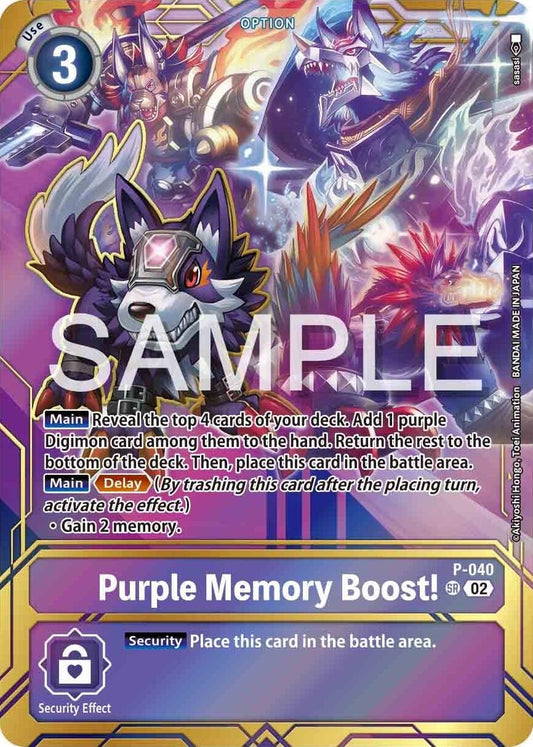 Image for Purple Memory Boost! - P-040 (Premium Card Collection - Memory Boost! Set) - Digimon Card Game