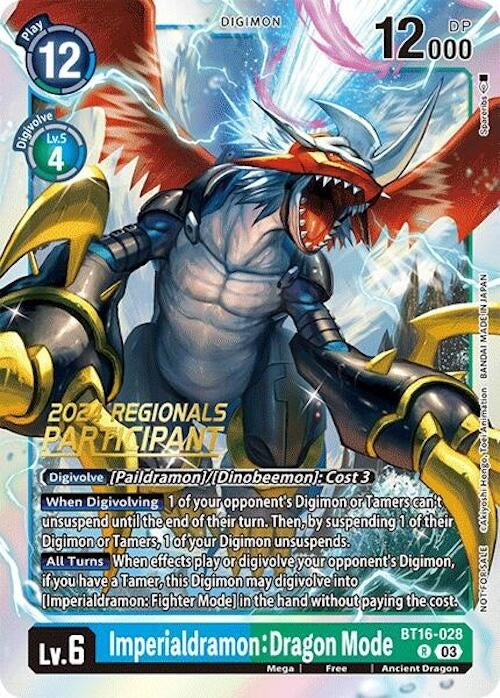 Image for Imperialdramon: Dragon Mode (2024 Regionals Participant) - Digimon Card Game