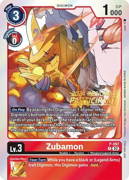 Image for Zubamon - P-097 (2024 Regionals Participant) - Digimon Card Game