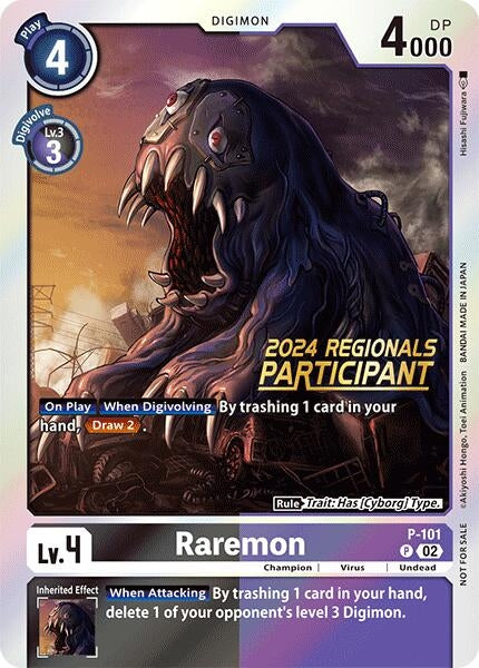 Image for Raremon - P-101 (2024 Regionals Participant) - Digimon Card Game