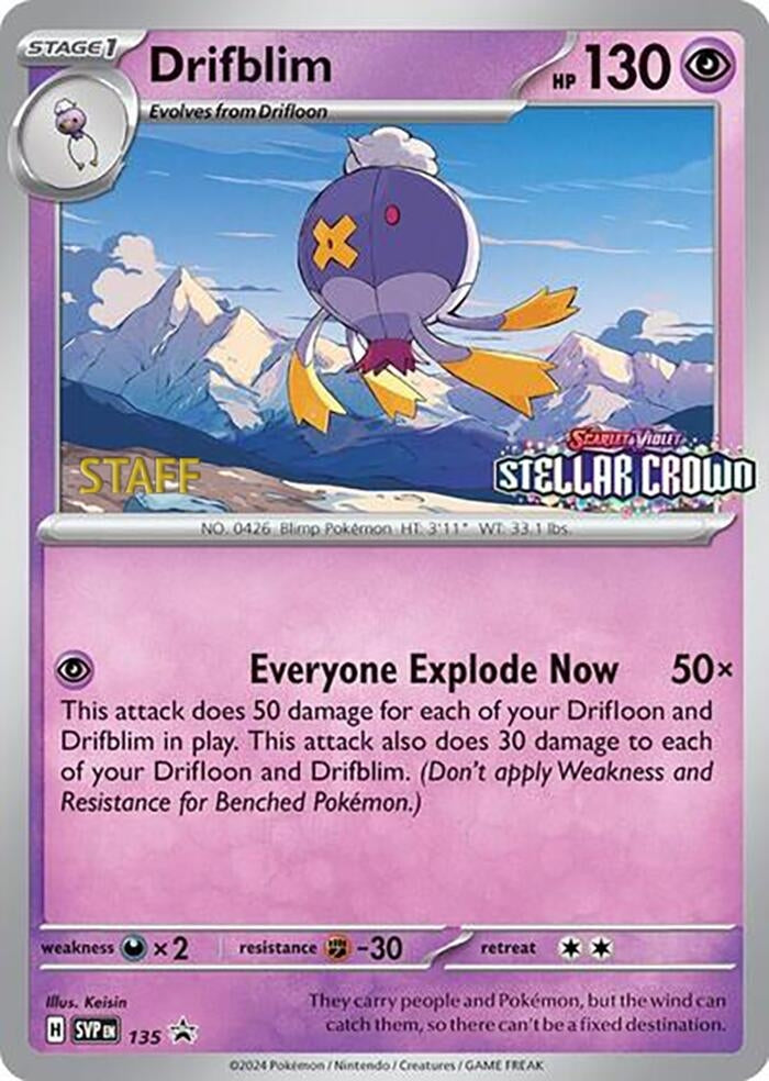 Image for Drifblim - 135 (Prerelease) [Staff] - Pokemon