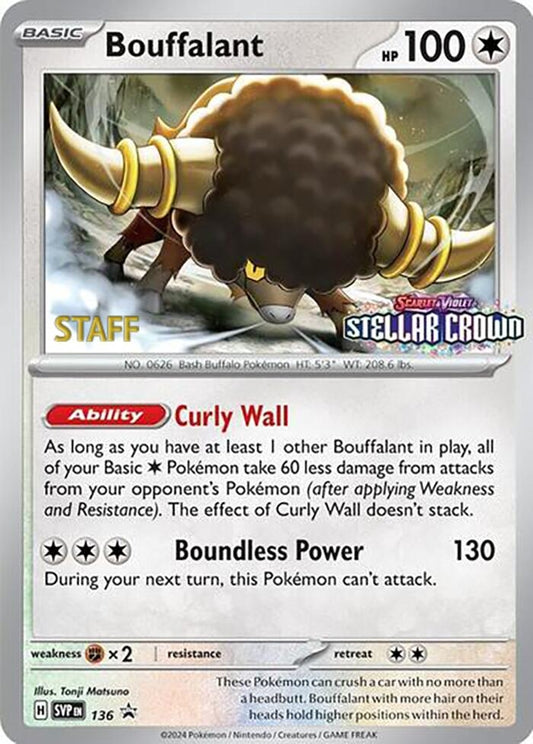 Image for Bouffalant - 136 (Prerelease) [Staff] - Pokemon