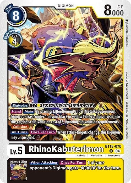Image for RhinoKabuterimon - Digimon Card Game