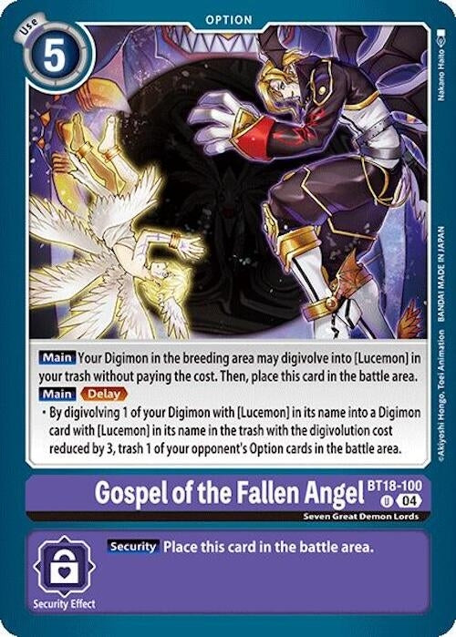 Image for Gospel of the Fallen Angel - Digimon Card Game