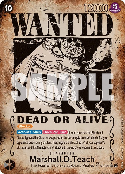 Image for Marshall.D.Teach (093) (Wanted Poster) - One Piece Card Game