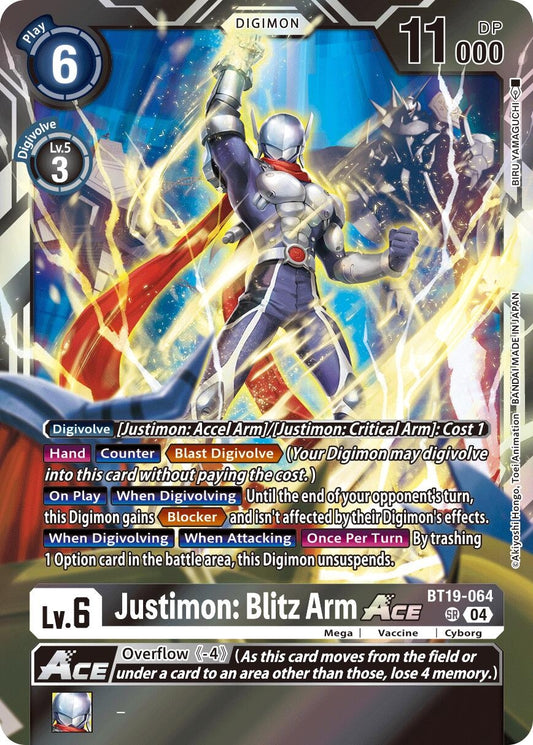 Image for Justimon: Blitz Arm ACE - Digimon Card Game