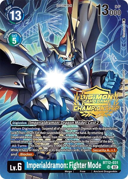 Image for Imperialdramon: Fighter Mode (Championship 2024 Gold Stamp Card Set) - Digimon Card Game