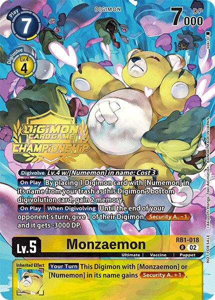 Image for Monzaemon (Championship 2024 Tamers Pack) - Digimon Card Game