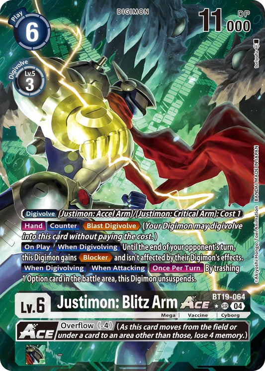 Image for Justimon: Blitz Arm ACE (Alternate Art) - Digimon Card Game
