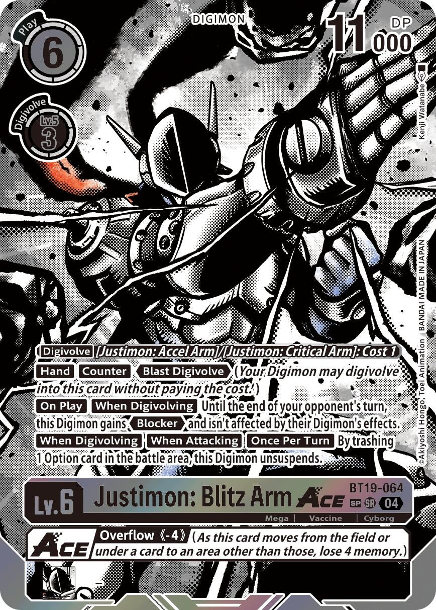 Image for Justimon: Blitz Arm ACE (Textured) - Digimon Card Game
