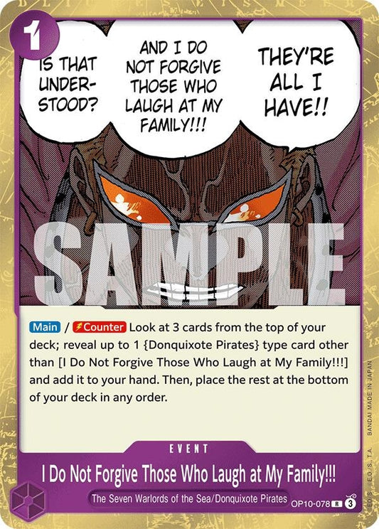 Image for I Do Not Forgive Those Who Laugh at My Family!!! - One Piece Card Game
