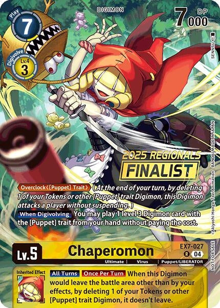 Image for Chaperomon (2025 Regionals Finalist) - Digimon Card Game