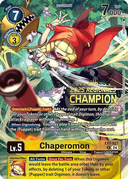 Image for Chaperomon (2025 Regionals Champion) - Digimon Card Game