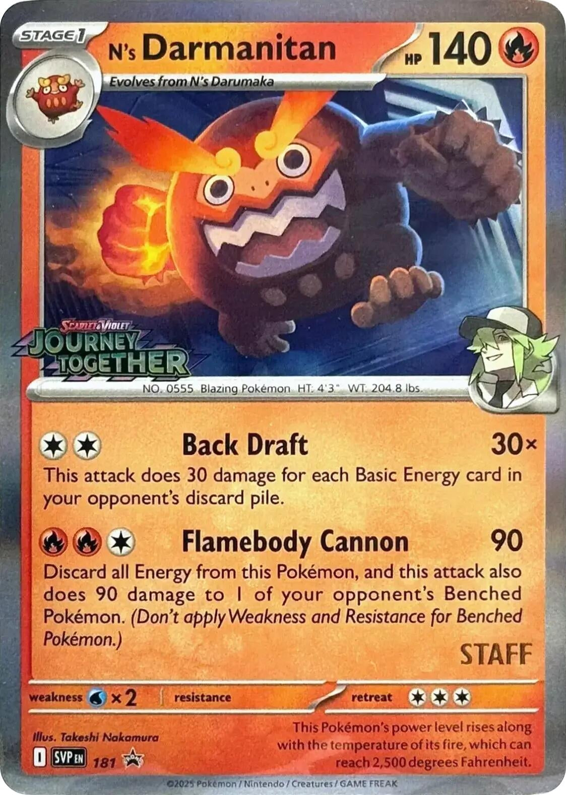 Image for N's Darmanitan - 181 (Prerelease) [Staff] - Pokemon