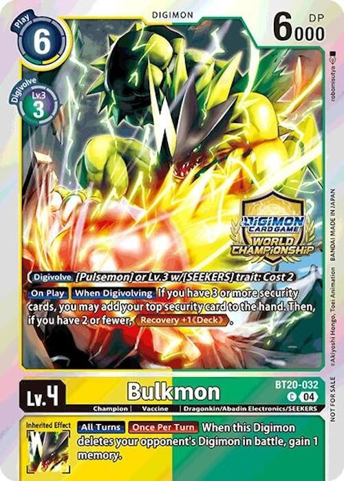 Image for Bulkmon (Regionals 25-26 Champion Card Set Season 1) - Digimon Card Game