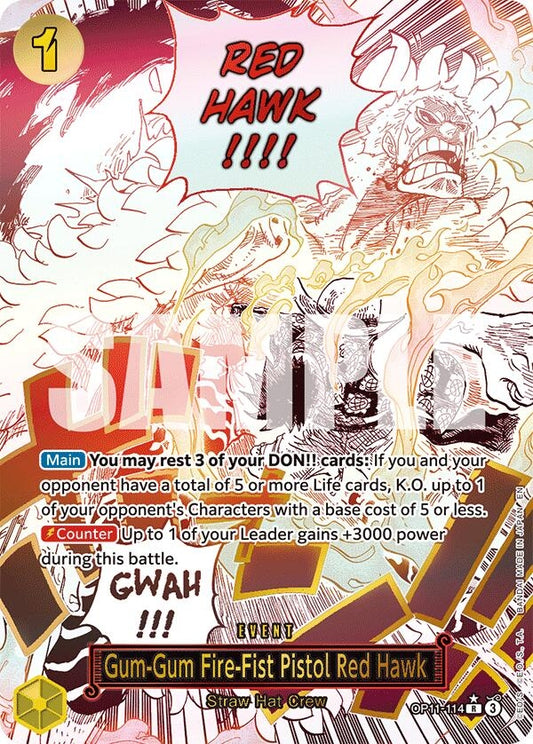 Image for Gum-Gum Fire-Fist Pistol Red Hawk (Alternate Art) - One Piece Card Game