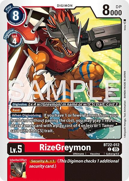 Image for RizeGreymon - Digimon Card Game