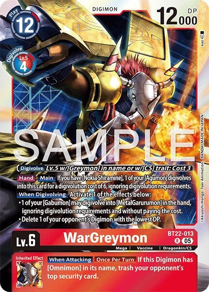 Image for WarGreymon - Digimon Card Game
