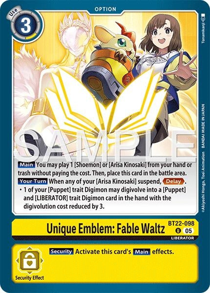 Image for Unique Emblem: Fable Waltz - Digimon Card Game