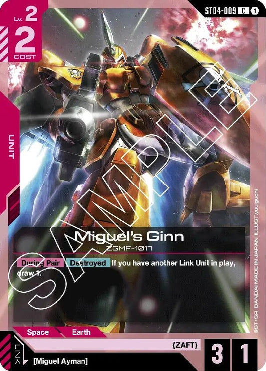Image for Miguel's Ginn - Gundam Card Game