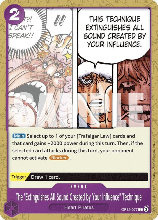 Image for The "Extinguishes All Sound Created by Your Influence" Technique - One Piece Card Game