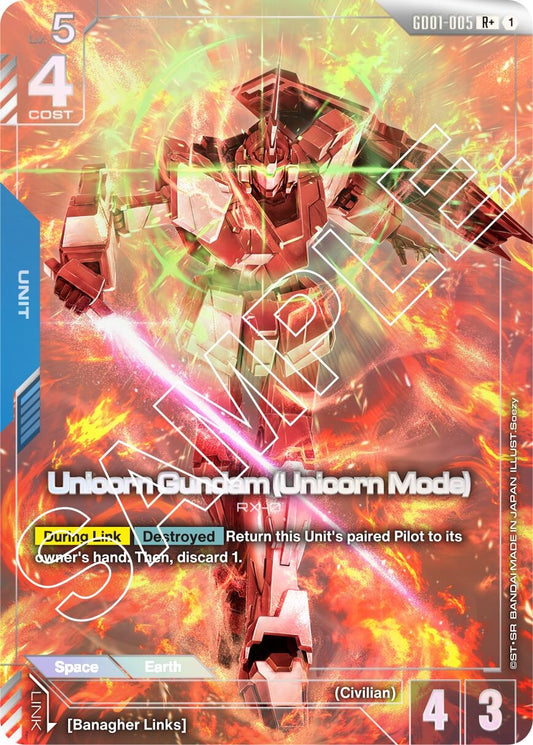 Image for Unicorn Gundam (Unicorn Mode) (R+) - Gundam Card Game