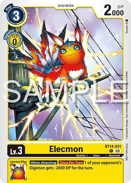 Image for Elecmon (BT14-031) (Time Stranger Demo Deck) - Digimon Card Game