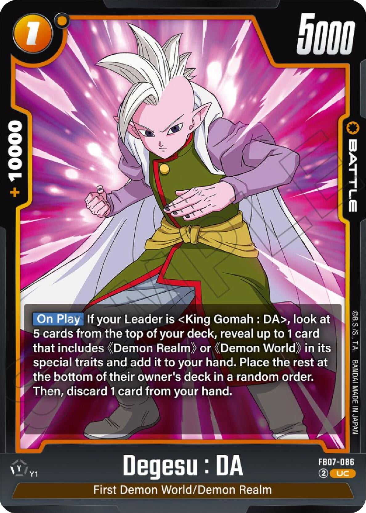 Image for Degesu : DA - Dragon Ball Super: Fusion World