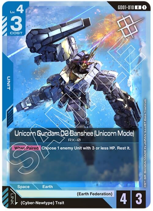 Image for Unicorn Gundam 02 Banshee (Unicorn Mode) (Judge Pack 01) - Gundam Card Game