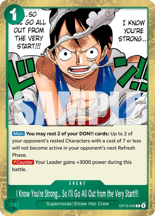 Image for I Know You're Strong... So I'll Go All Out from the Very Start!!! - One Piece Card Game