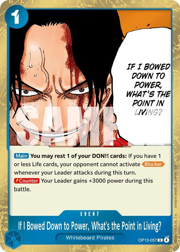 Image for If I Bowed Down to Power, What's the Point in Living? - One Piece Card Game