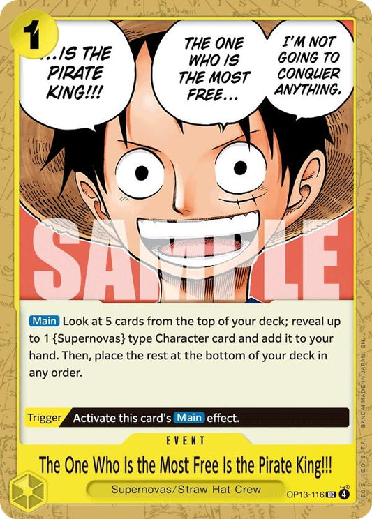 Image for The One Who Is the Most Free Is the Pirate King!!! - One Piece Card Game