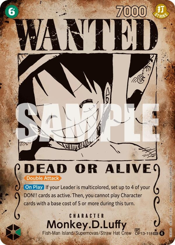 Image for Monkey.D.Luffy (118) (Wanted Poster) - One Piece Card Game
