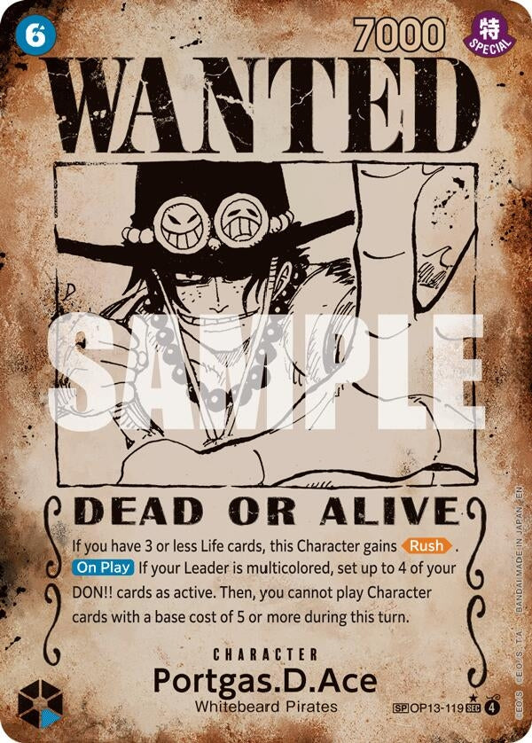Image for Portgas.D.Ace (119) (Wanted Poster) - One Piece Card Game